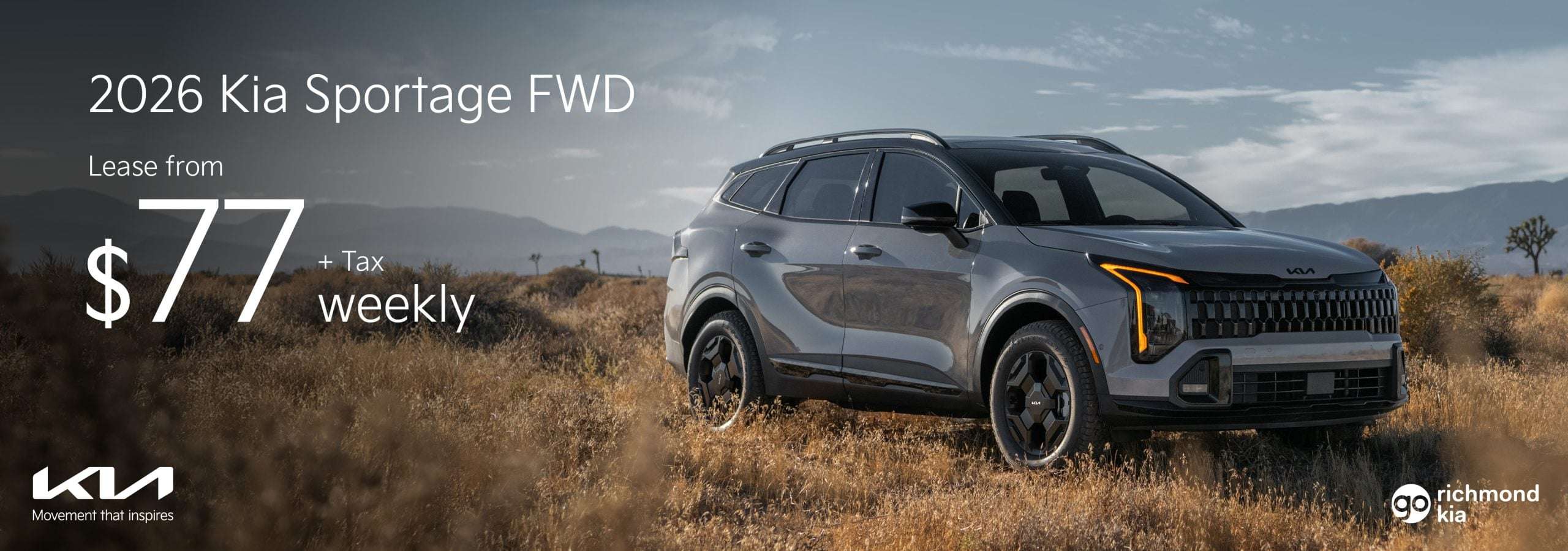 Sportage from $77 weekly + tax