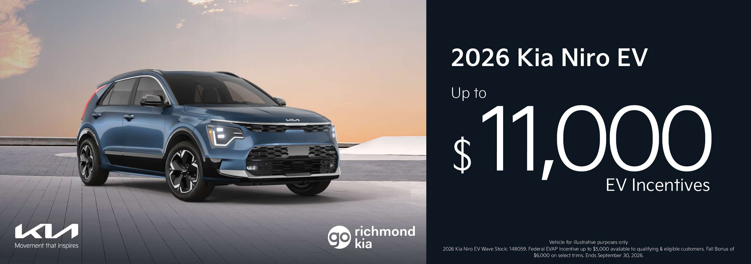 Up to $11,000 off Niro EV at Go Kia Richmond 