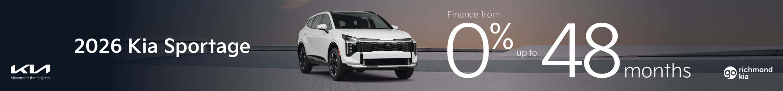 2026 Kia Sportage from 0% up to 48 months at Go Kia Richmond