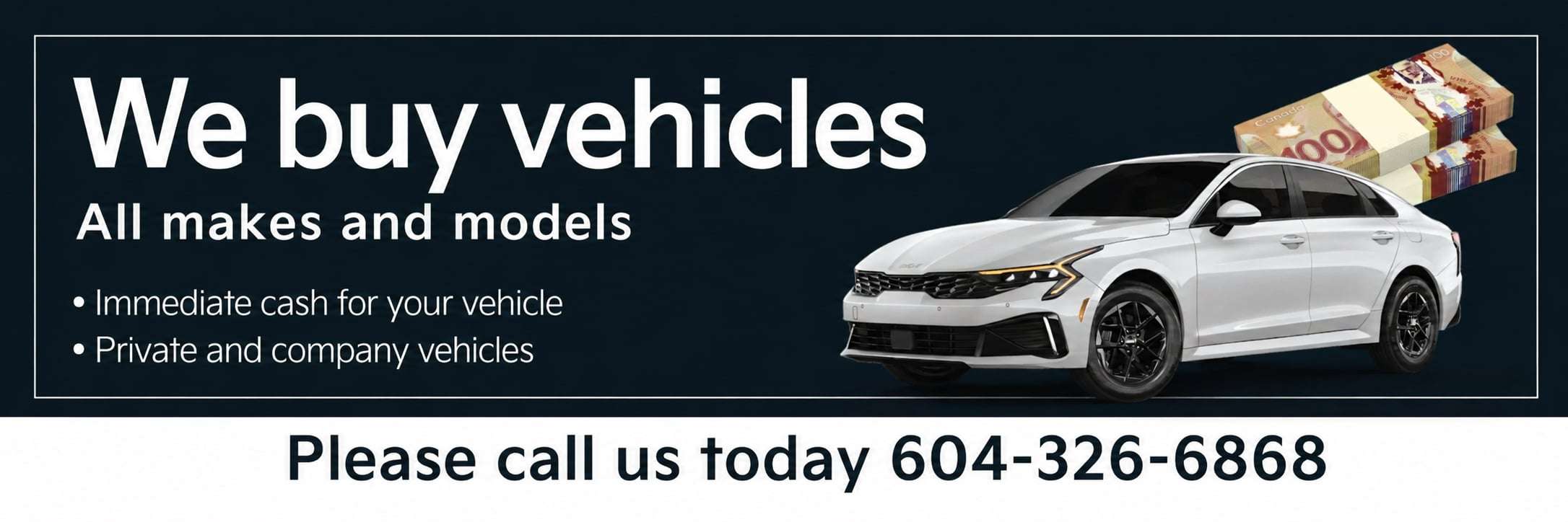 We buy vehicles