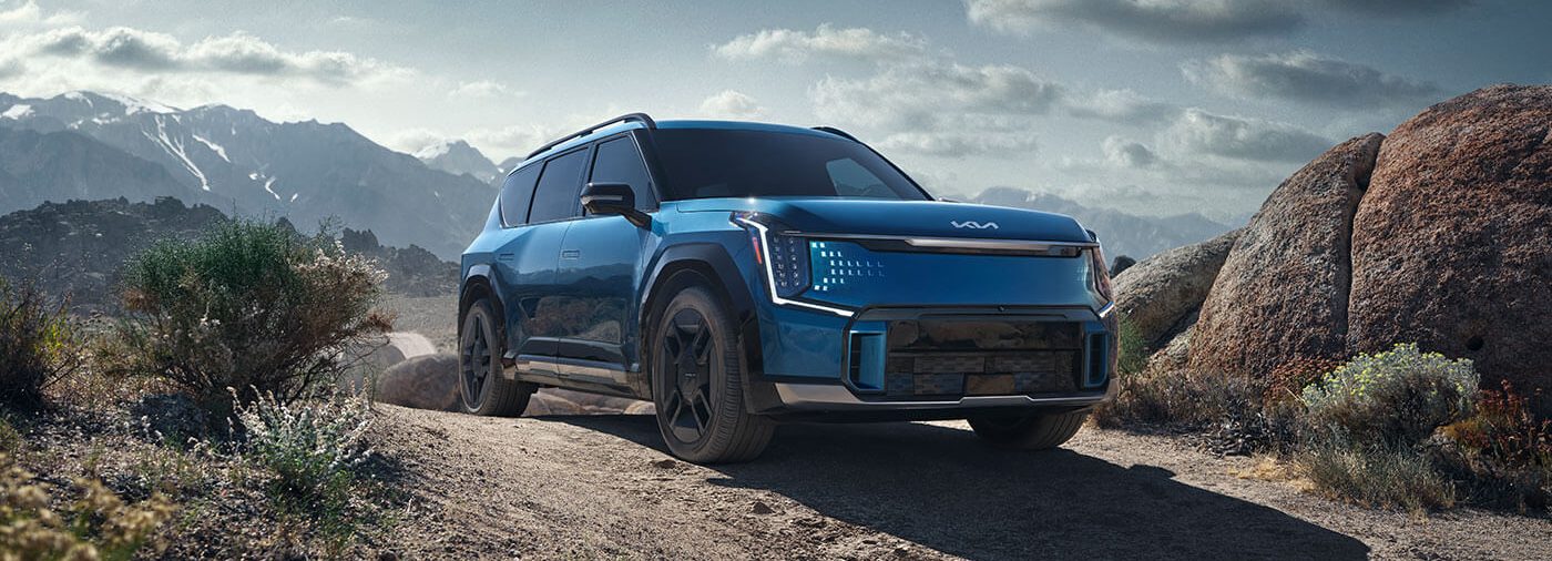 ia EV9 Ocean Blue exterior design