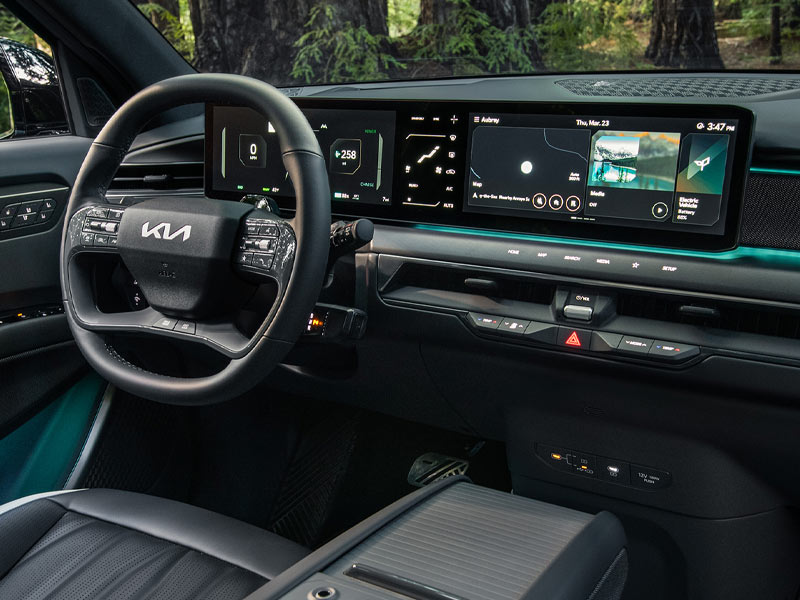 New 2026 Kia EV9 All-Electric Three-Row SUV Interior Comfort Features and Technology