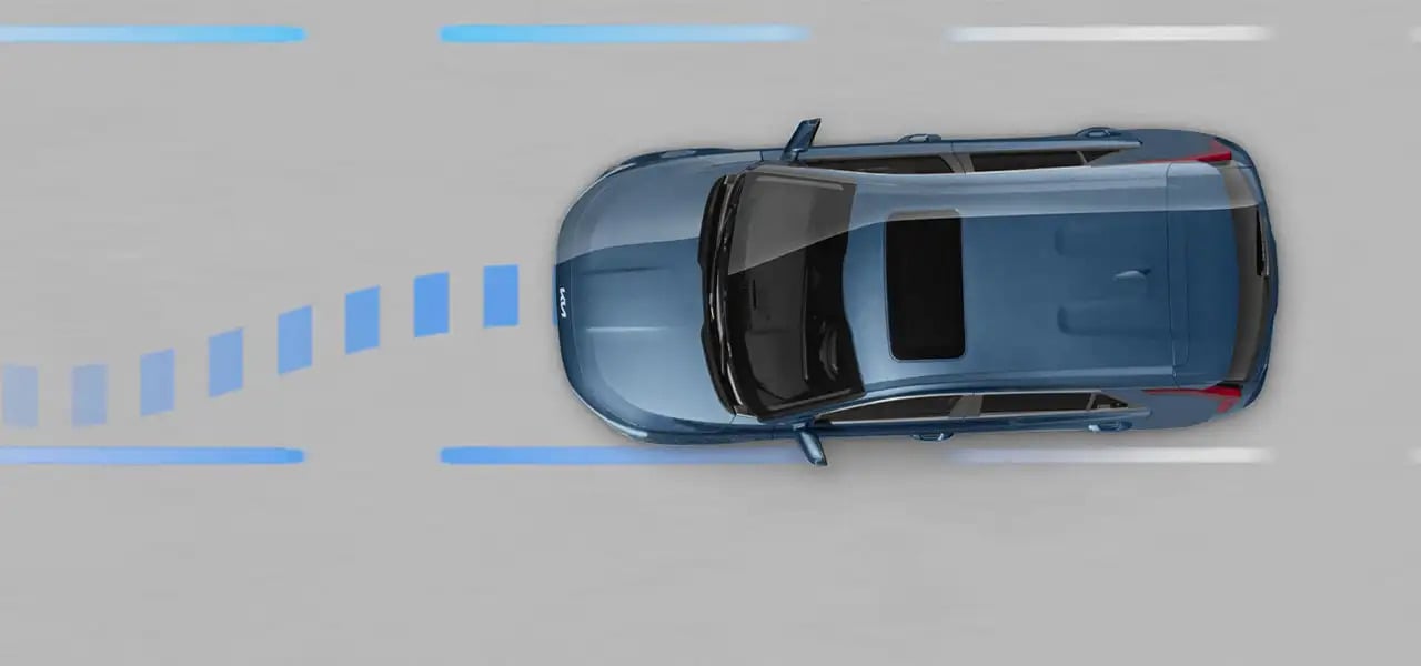 Kia Highway Driving Assist in operation on a highway