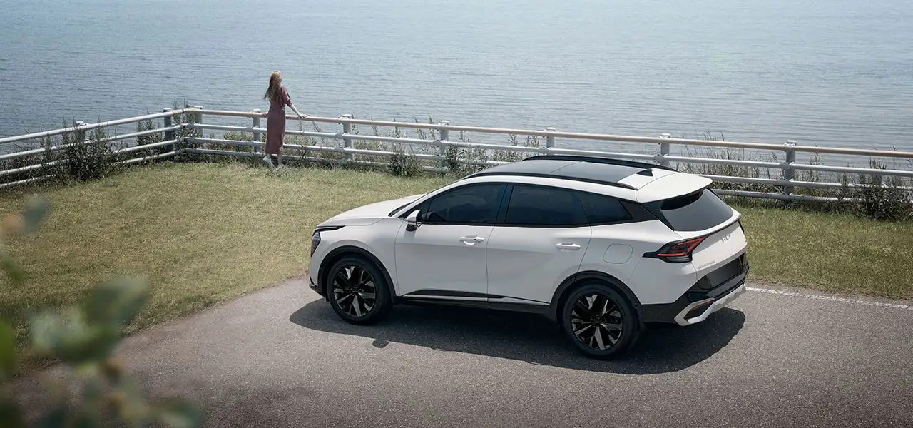 Kia plug-in hybrid vehicle on the road