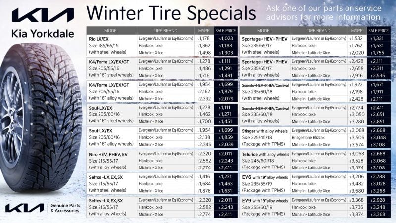 Winter Tire Specials